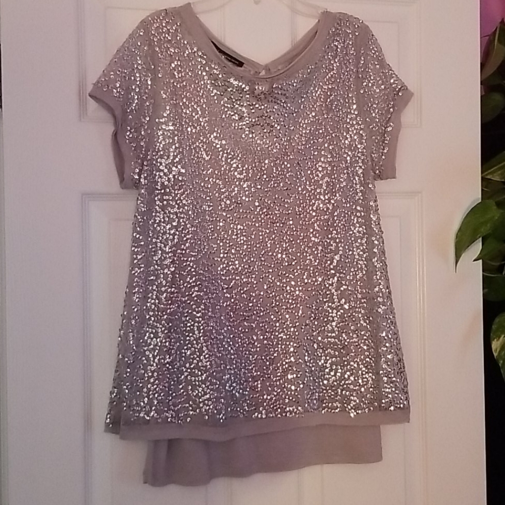 Silver Sequin top with cami liner